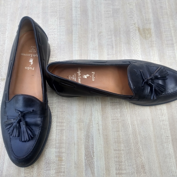 Ralph Lauren Mens Italy Tassel Black Slipon Loafer Size 8.5D (0001) - Picture 1 of 10